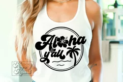 Aloha Y'all SVG - Retro Summer Beach Shirt SVG - Hawaiian Product Image 2