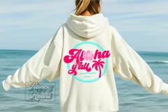 Aloha Y'All SVG - Retro Summer - Hawaiian Flower - Palm Tree Product Image 3