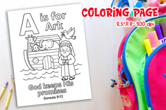 Christian Alphabet Coloring Page | A is for Ark Product Image 1