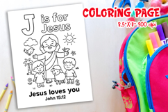 Christian Alphabet Coloring Page | J is for Jesus Product Image 1