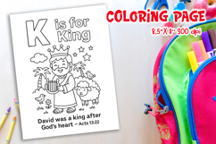 Christian Alphabet Coloring Page | K is for King Product Image 1
