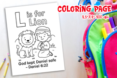 Christian Alphabet Coloring Page L | Lion Bible Verse Product Image 1