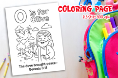Christian Alphabet Coloring Page O | Olive Bible Verse Product Image 1