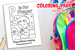 Christian Alphabet Coloring Page | P is for Prayer Product Image 1