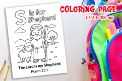 Christian Alphabet Coloring Page | S is for Shepherd Product Image 1