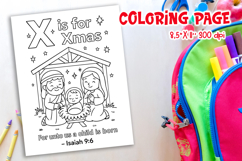 Christian Alphabet Coloring Page | X is for Xmas Product Image 1