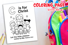 Christian Alphabet Coloring Page | C is for Christ Product Image 1