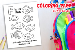 Christian Alphabet Coloring Page | F is for Fish Product Image 1