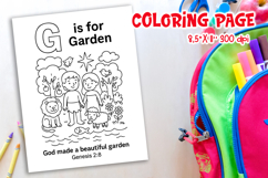 Christian Alphabet Coloring Page | G is for Garden Product Image 1