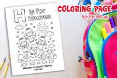 Christian Alphabet Coloring Page | H is for Heaven Product Image 1