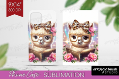 Alpaca Reading Phone Case PNG Book Lover Case PNG Product Image 1