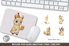 Mouse Pad Alpaca Beer Day Product Image 1