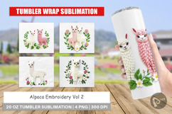 Tumbler Alpaca Embroidery Product Image 1