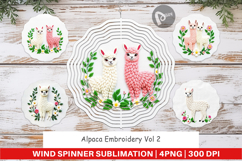 Wind Spinner Alpaca Embroidery Product Image 1