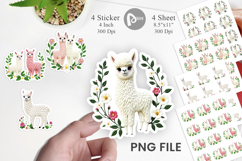 Alpaca Embroidery Sticker Product Image 1
