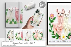 Digital Paper Alpaca Embroidery Product Image 1