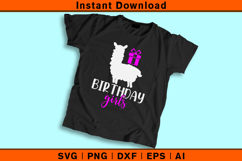 Birthday Girl Llama SVG Cute Alpaca Party Design Product Image 2