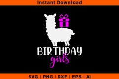 Birthday Girl Llama SVG Cute Alpaca Party Design Product Image 1