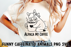 Funny Caffeinated Animals Clipart SVG PNG Product Image 1