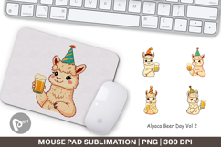 Mouse Pad Alpaca Beer Day Product Image 1