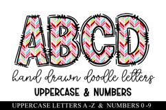 Bright Pastel Herringbone Pattern Doodle Letter Alphabet Product Image 1