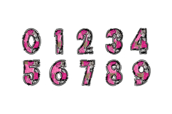 Pink Leopard Cowprint Alpha PNG, Grunge Glam Doodle Letters Product Image 3