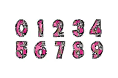 Pink Leopard Cowprint Alpha PNG, Grunge Glam Doodle Letters Product Image 3
