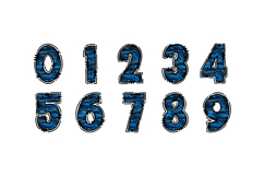 Blue Glitter Brushstroke Alphabet PNG Product Image 3