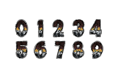Western Sunflower Doodle Letters, Cow Print PNG Product Image 3