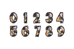 Grunge Halloween Alphabet PNG, Pink Orange Doodle Letters Product Image 3