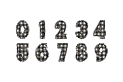 Black Buffalo Plaid Doodle Alpha PNG Product Image 3