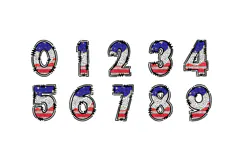 Patriotic Glitter Alphabet PNG, USA Doodle Letters Clipart Product Image 3