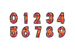 Orange Pink Glitter Brushstroke Alphabet PNG Product Image 3