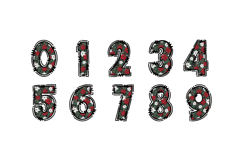 Poinsettia Christmas Alphabet PNG Product Image 3