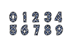 Blue Plaid Alphabet PNG Letters AZ and Numbers Product Image 3