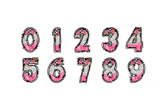 Western Doodle Alphabet PNG, Pink Cow Print Floral Letters Product Image 3
