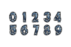 Denim Alphabet PNG, Camo Doodle Letters and Numbers Product Image 3