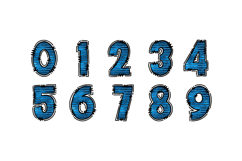 Blue Glitter Doodle Alpha PNG Product Image 3