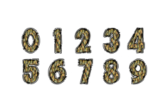 Camo Doodle Alphabet PNG Uppercase Letters A-Z and Numbers 0 Product Image 3