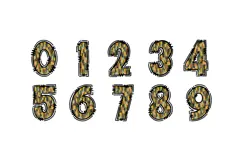 Camo Doodle Alphabet PNG Uppercase Letters A-Z and Numbers 0 Product Image 3