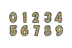 Rainbow Doodle Alphabet PNG Uppercase Letters and Numbers Product Image 3