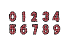 Plaid Christmas Alphabet PNG, Red Tartan Doodle Letters Product Image 3
