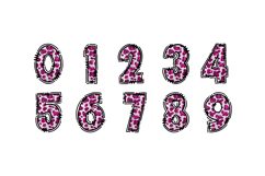 Pink Glitter Cowprint Alphabet PNG, Doodle Letters Clipart Product Image 3