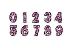 Pink Glitter Cowprint Alphabet PNG, Doodle Letters Clipart Product Image 3