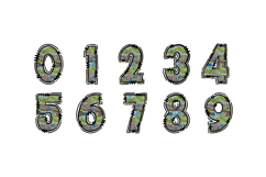 Green Brushstroke Glitter Doodle Letters Product Image 3
