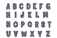 Blue Plaid Alphabet PNG Letters AZ and Numbers Product Image 2
