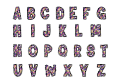 Camo Alpha Doodle Letter Clipart Set Product Image 2