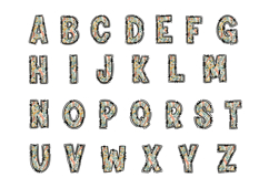 Retro Rainbow Alphabet PNG Product Image 2