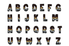 Western Sunflower Doodle Letters, Cow Print PNG Product Image 2