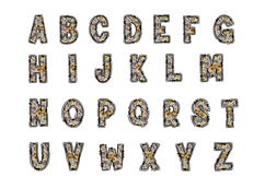 Cow Print Alphabet PNG, Sunflower Doodle Letters Product Image 2